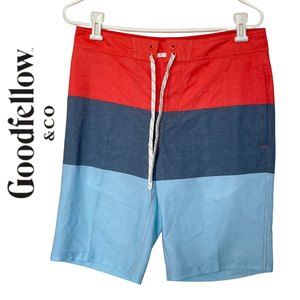 Goodfellow & Co Men's 10" Color block Board Shorts Red Size 30